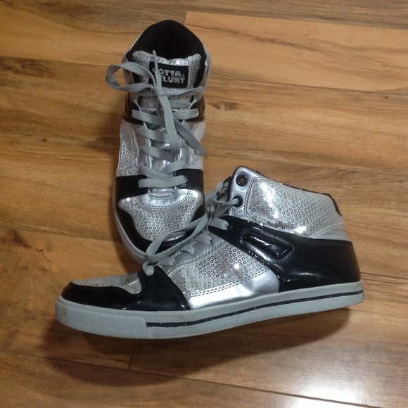Gotta Flurt Shoes - Black and Silver Dance Sneakrs